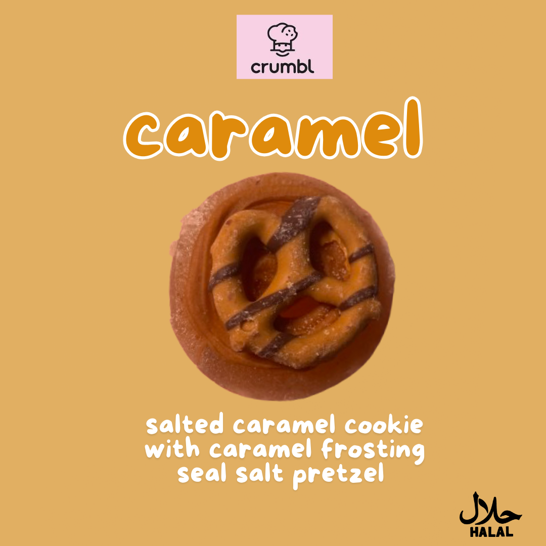 Salted caramel pretzel crumble